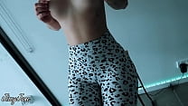 Gym Babe Makes Me Cum In Her Panty and Yoga Pants and Rubs It Against Her Soft Pussy